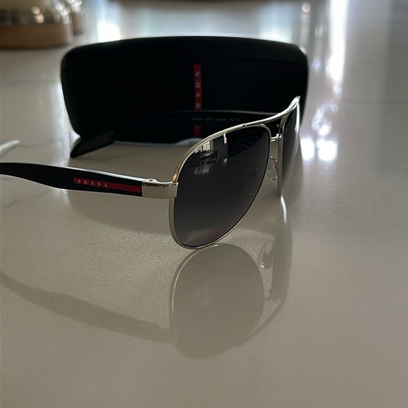 Prada Steel Polarized 62mm Men's Sunglasses - Picture 6 of 8